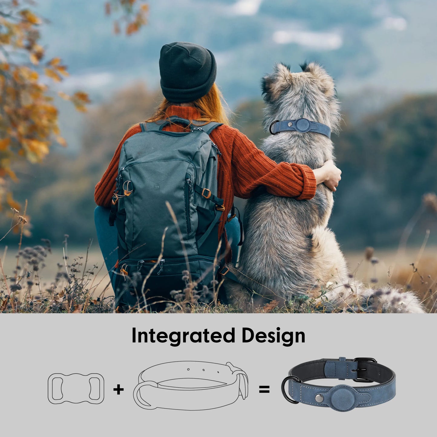 GuardTrack PU Leather Dog Collar