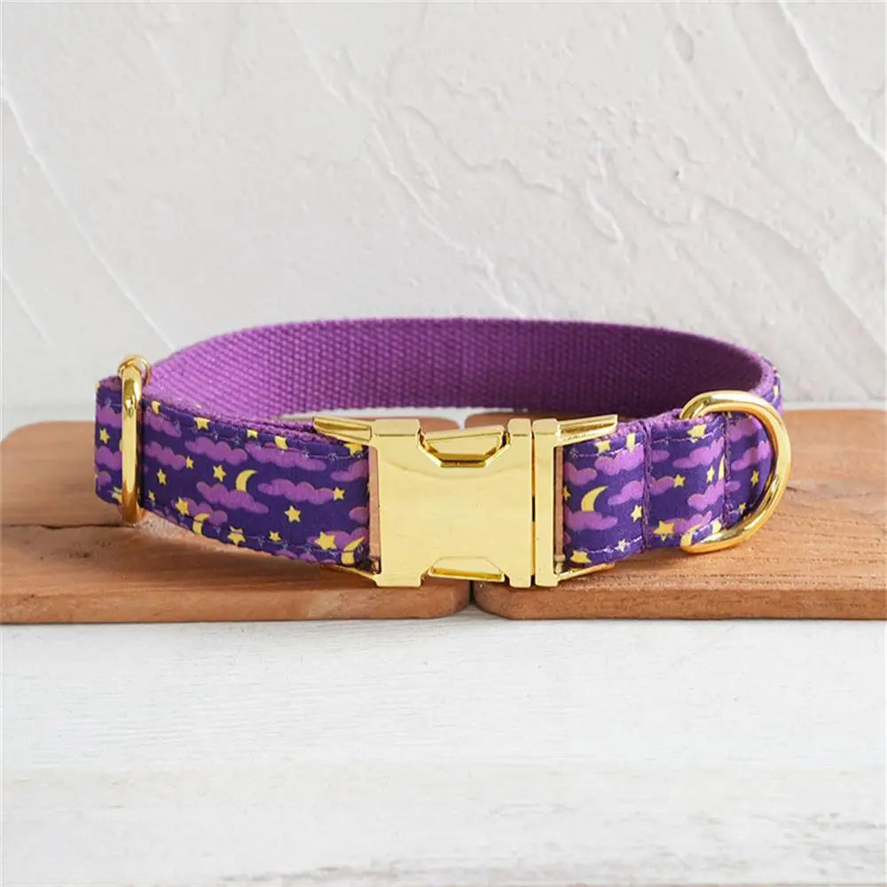 Purple Moon Night Collar &Leash Set