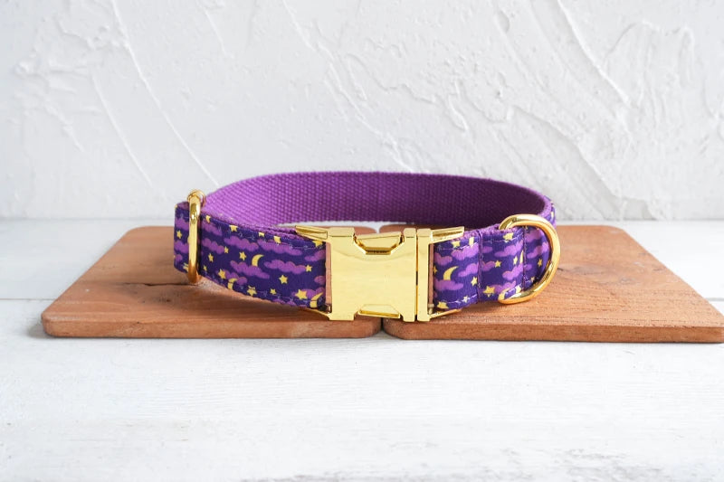 Purple Moon Night Collar &Leash Set