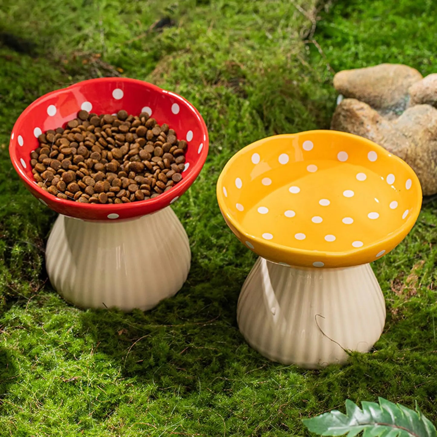 MushroomRise Elevated Cat Bowl