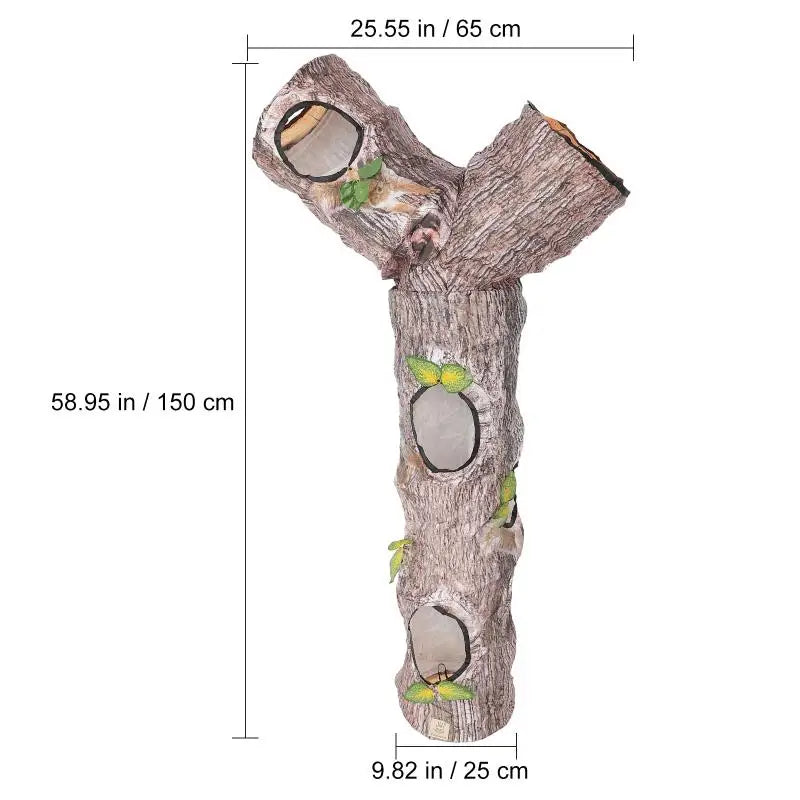 TreeLog Three-Way Cat Tunnel