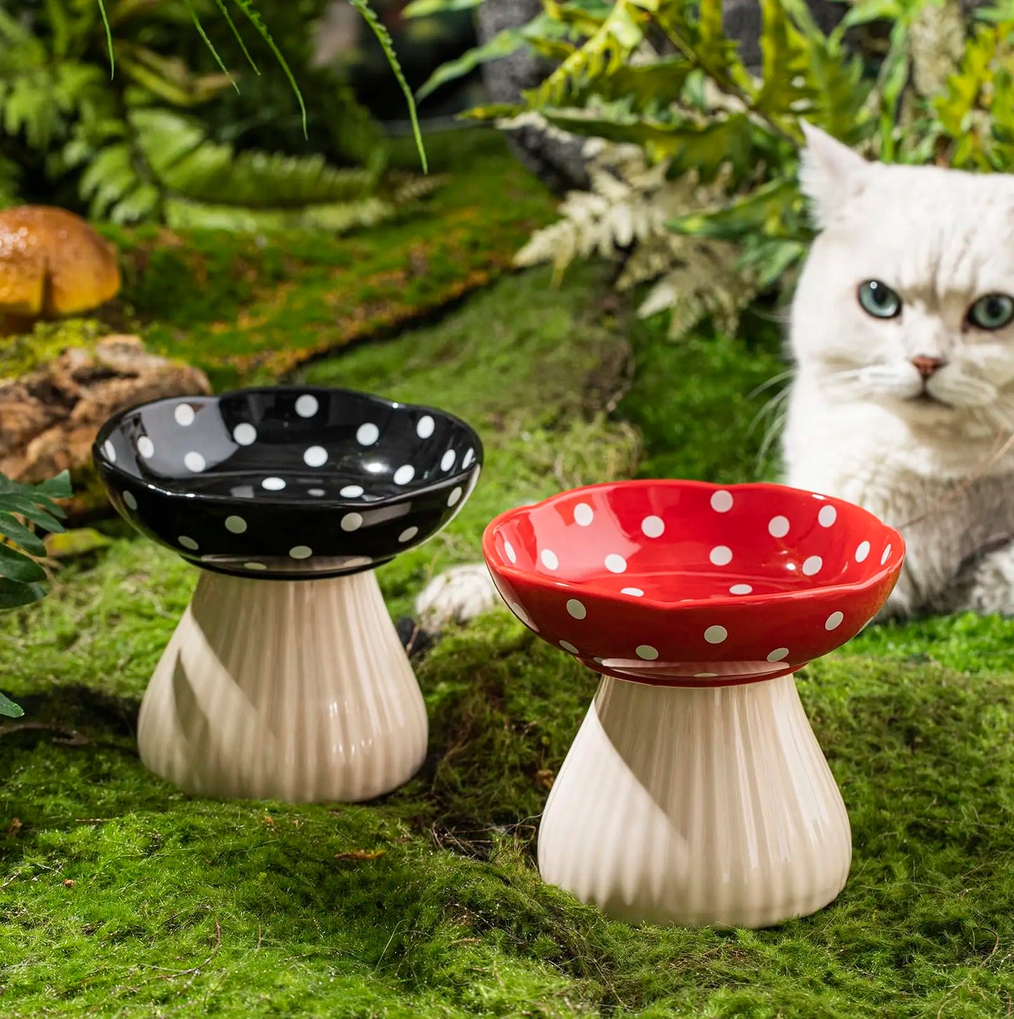 MushroomRise Elevated Cat Bowl