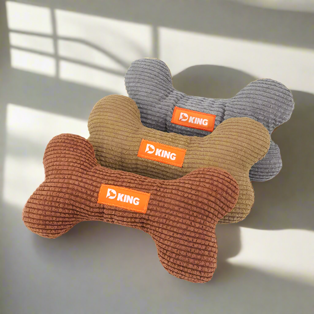 King BarkBuddy Plush Squeak Bone