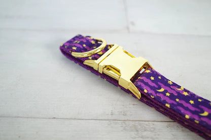 Purple Moon Night Collar &Leash Set