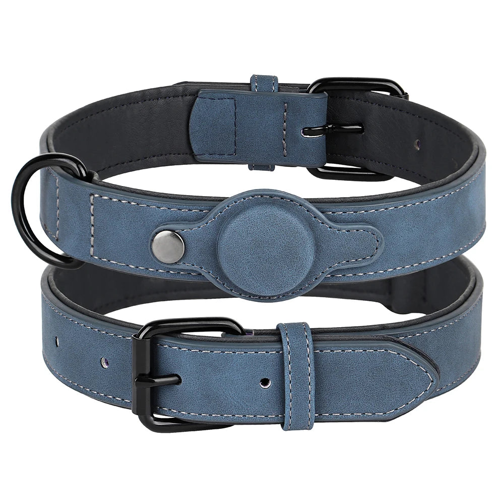 GuardTrack PU Leather Dog Collar