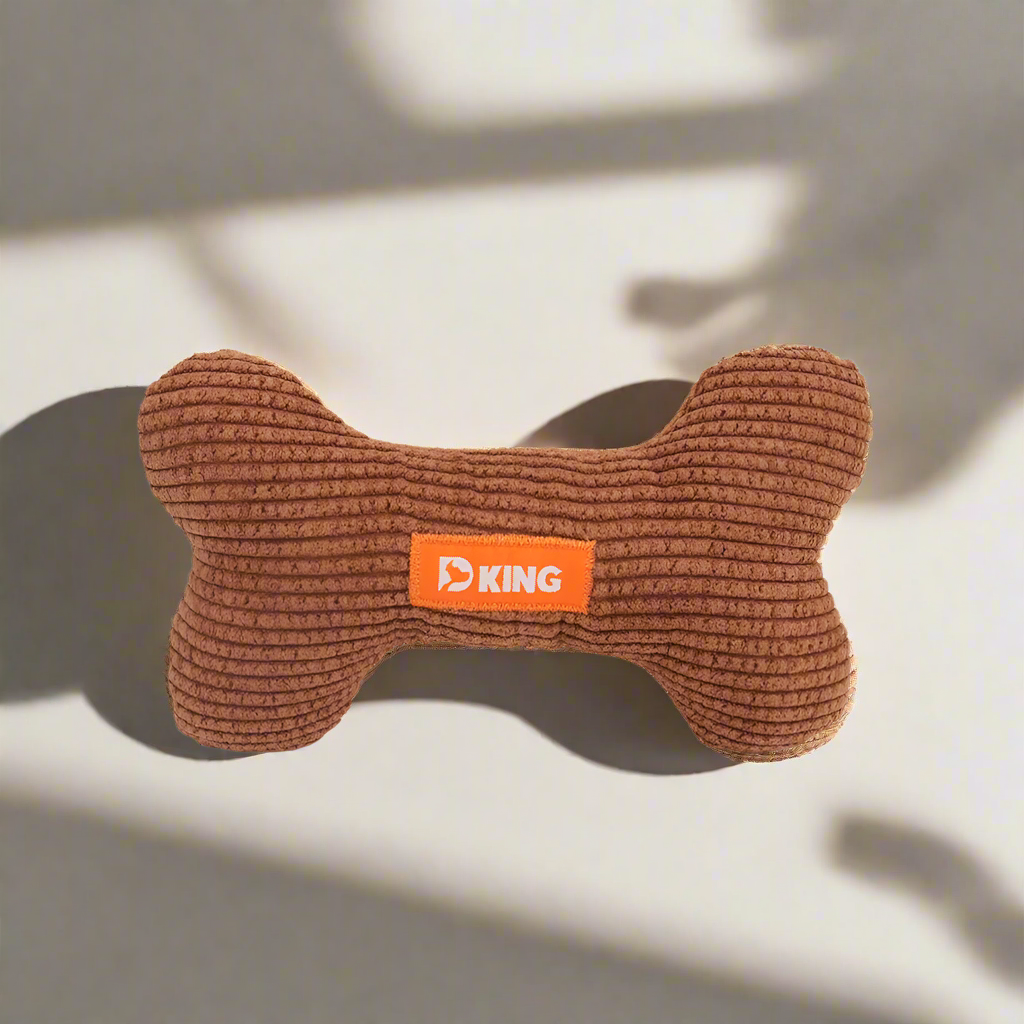 King BarkBuddy Plush Squeak Bone