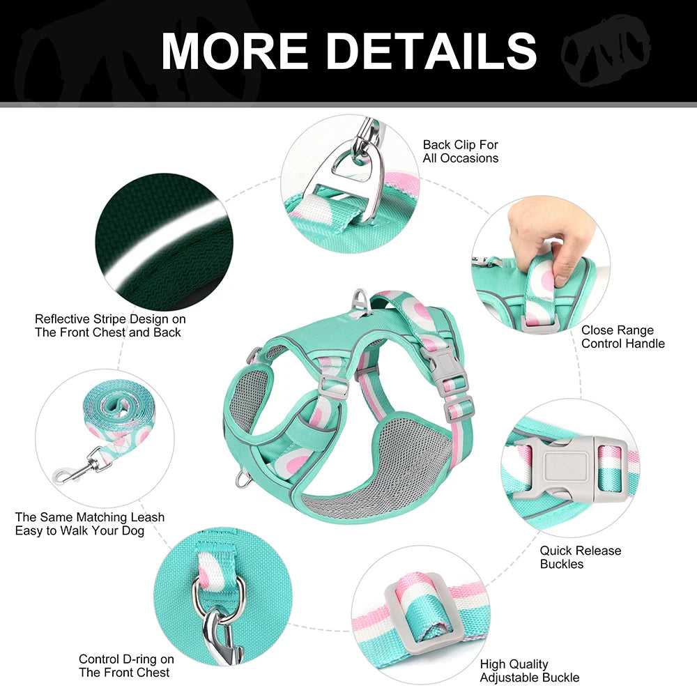 LuminaElite Reflective Dog Harness & Leash Set