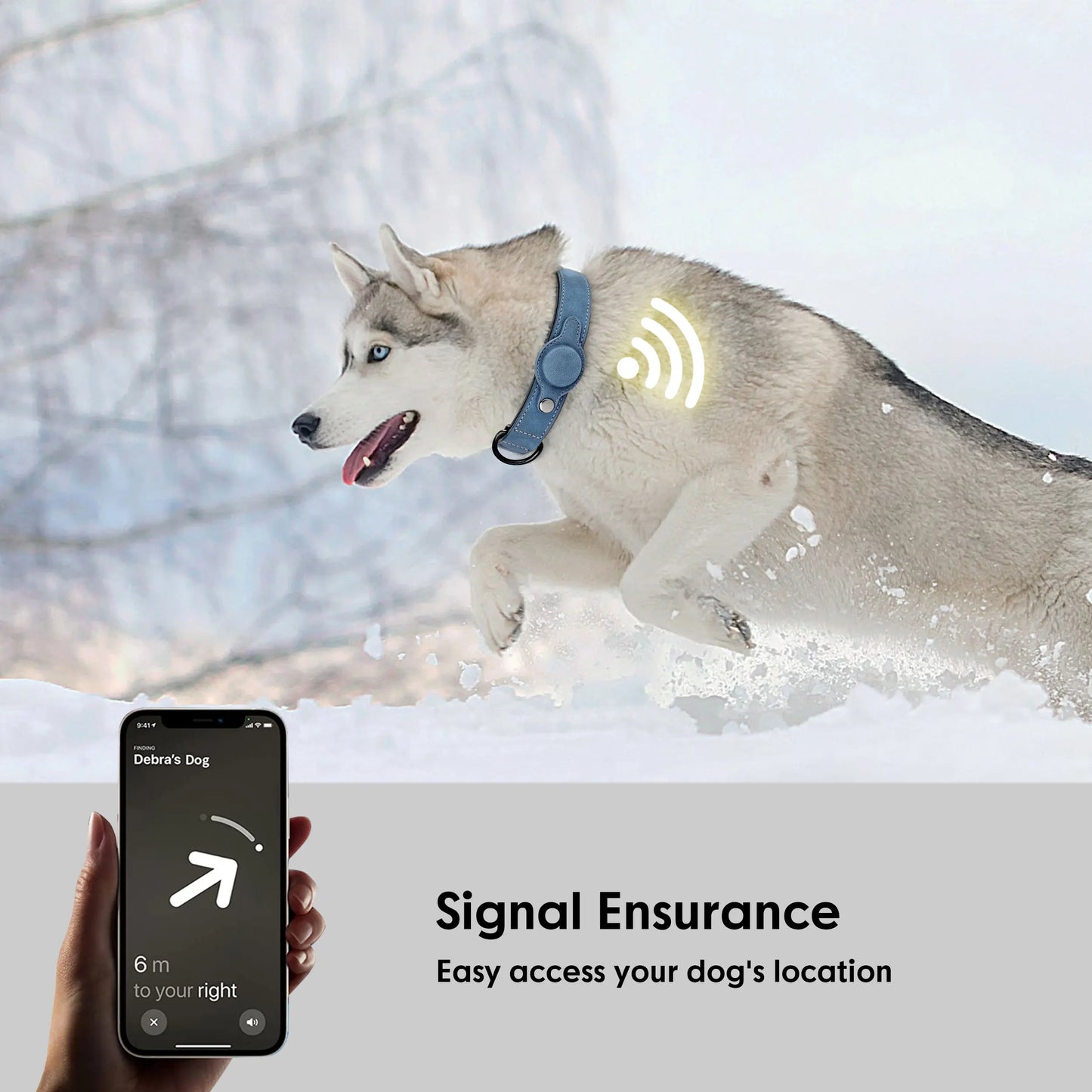 GuardTrack PU Leather Dog Collar