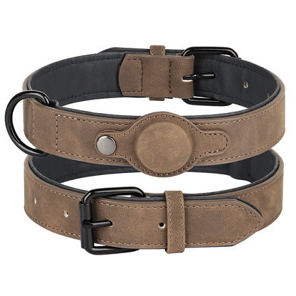 GuardTrack PU Leather Dog Collar