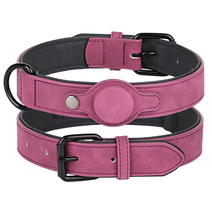 GuardTrack PU Leather Dog Collar